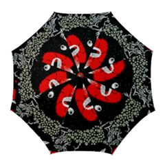 Red Poppy Flowers On Gray Background By Flipstylez Designs Golf Umbrellas by flipstylezfashionsLLC