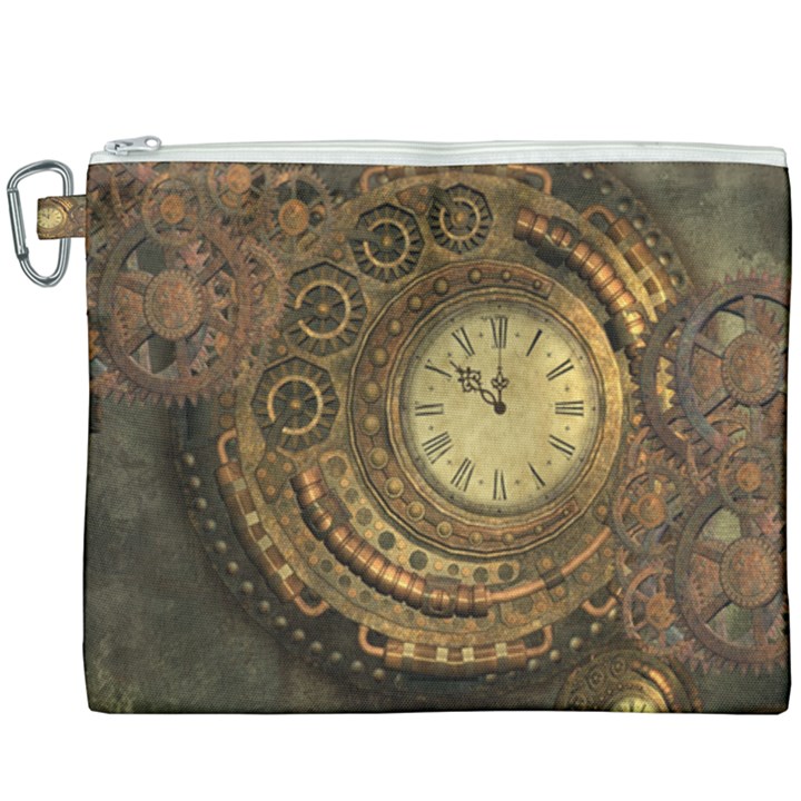 Awesome Steampunk Design, Clockwork Canvas Cosmetic Bag (XXXL)