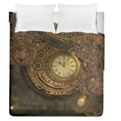 Awesome Steampunk Design, Clockwork Duvet Cover Double Side (queen Size) by FantasyWorld7
