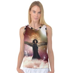 Awesome Dark Fairy In The Sky Women s Basketball Tank Top by FantasyWorld7