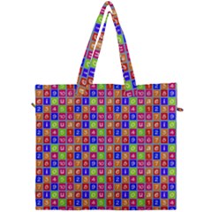 Numbers And Vowels Colorful Pattern Canvas Travel Bag