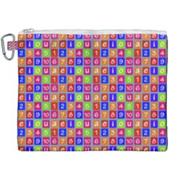 Numbers And Vowels Colorful Pattern Canvas Cosmetic Bag (xxxl) by dflcprints