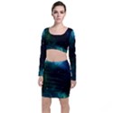 Galaxy Sky Blue Green Top and Skirt Sets View1