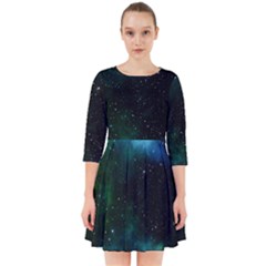 Galaxy Sky Blue Green Smock Dress by snowwhitegirl