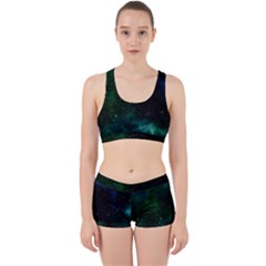 Galaxy Sky Blue Green Work It Out Gym Set by snowwhitegirl