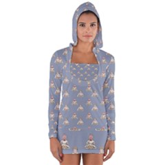 Vintage Baby Pattern Long Sleeve Hooded T-shirt