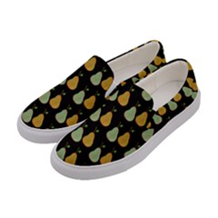 Pears Black Women s Canvas Slip Ons by snowwhitegirl