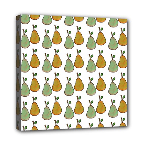 Pears White Mini Canvas 8  X 8  (stretched)