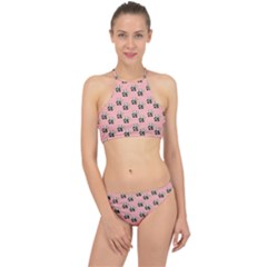 Panda With Bamboo Pink Racer Front Bikini Set by snowwhitegirl