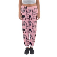 Dog Pattern Pink Women s Jogger Sweatpants