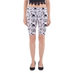 Dog Pattern White Yoga Cropped Leggings