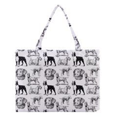 Dog Pattern White Medium Tote Bag by snowwhitegirl