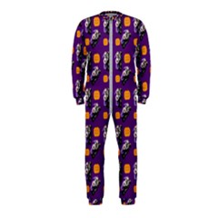 Halloween Skeleton Pumpkin Pattern Purple Onepiece Jumpsuit (kids) by snowwhitegirl