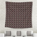 Vintage Floral Black Square Tapestry (Large) View2