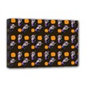 Halloween Skeleton Pumpkin Pattern Brown Deluxe Canvas 18  x 12  (Stretched) View1