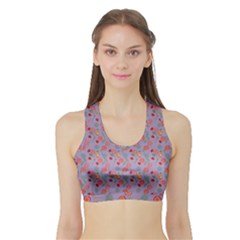 Vintage Floral Lilac Sports Bra With Border