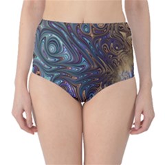 Fractal Art Artwork Globular Classic High-Waist Bikini Bottoms