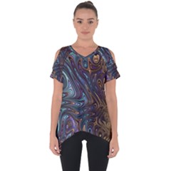 Fractal Art Artwork Globular Cut Out Side Drop Tee