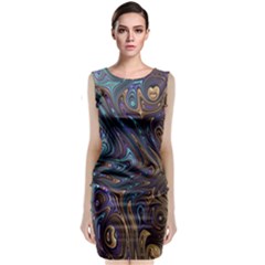 Fractal Art Artwork Globular Sleeveless Velvet Midi Dress