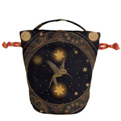 Wonderful Hummingbird With Stars Drawstring Bucket Bag by FantasyWorld7