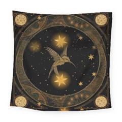 Wonderful Hummingbird With Stars Square Tapestry (large) by FantasyWorld7