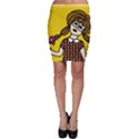 Girl With Popsicle Yellow Background Bodycon Skirt View1