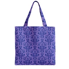 Victorian Blue Ornamental Zipper Grocery Tote Bag by snowwhitegirl