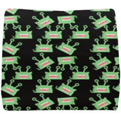 Green Alien Monster Pattern Black Seat Cushion by snowwhitegirl