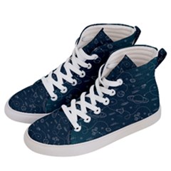 Retro Space Pattern Men s Hi-top Skate Sneakers by JadehawksAnD