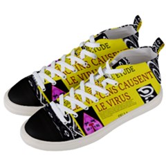 Ronald Story Vaccine Mrtacpans Men s Mid-top Canvas Sneakers by MRTACPANS