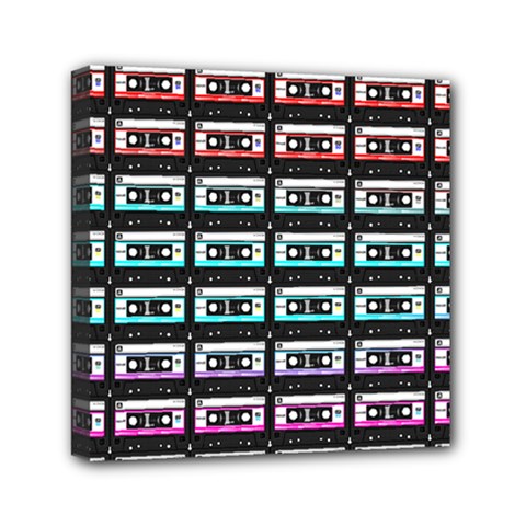 Three Color Ombre Cassette Mini Canvas 6  X 6  (stretched)