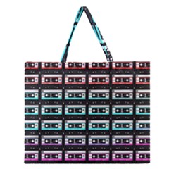 Three Color Ombre Cassette Zipper Large Tote Bag by snowwhitegirl