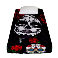 Mexican Skull Lady Fitted Sheet (single Size) by snowwhitegirl