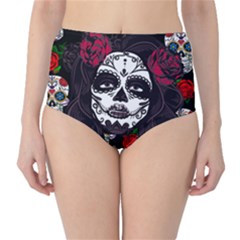 Mexican Skull Lady Classic High-waist Bikini Bottoms by snowwhitegirl