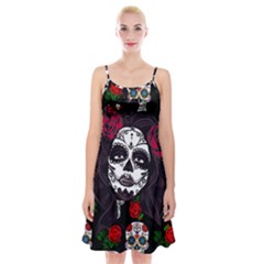 Mexican Skull Lady Spaghetti Strap Velvet Dress by snowwhitegirl