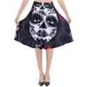 Mexican Skull Lady Flared Midi Skirt View1