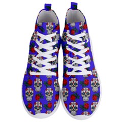 Skull Pattern Blue Men s Lightweight High Top Sneakers by snowwhitegirl