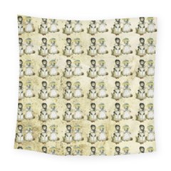 Little Victorian Girls Pattern Square Tapestry (large)