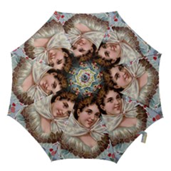 Victorian Lady Blue Floral Hook Handle Umbrellas (large) by snowwhitegirl