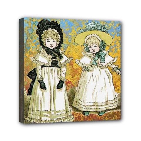 Little Victorian Girls Mini Canvas 6  X 6  (stretched) by snowwhitegirl