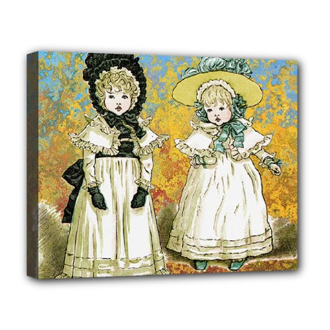 Little Victorian Girls Deluxe Canvas 20  X 16  (stretched) by snowwhitegirl