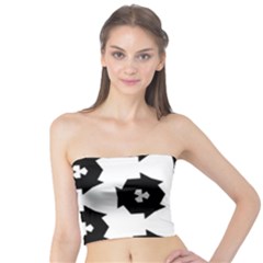 Black And White Pattern Tube Top by Simbadda