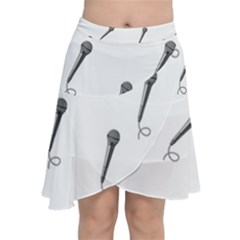 Microphone Realistic Karaoke Chiffon Wrap Front Skirt by Simbadda