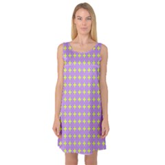 Pastel Mod Purple Yellow Circles Sleeveless Satin Nightdress by BrightVibesDesign