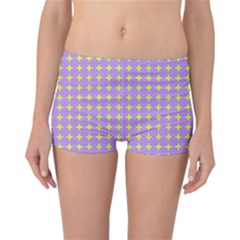 Pastel Mod Purple Yellow Circles Reversible Boyleg Bikini Bottoms by BrightVibesDesign