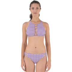 Pastel Mod Purple Yellow Circles Perfectly Cut Out Bikini Set by BrightVibesDesign
