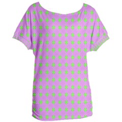 Pastel Mod Pink Green Circles Women s Oversized Tee by BrightVibesDesign