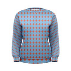 Pastel Mod Blue Orange Circles Women s Sweatshirt by BrightVibesDesign