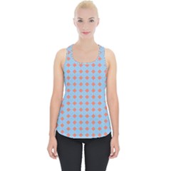 Pastel Mod Blue Orange Circles Piece Up Tank Top