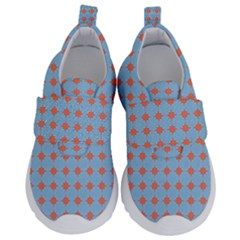 Pastel Mod Blue Orange Circles Velcro Strap Shoes by BrightVibesDesign